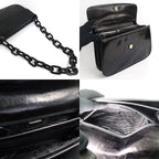Prada Plachain Shoulder B6380 Black Nappa Swing Leather Bag — view 5