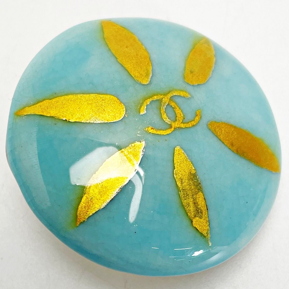 Chanel Coco Mark Light Blue Earrings Pottery GP Vintage Accessories — view 5
