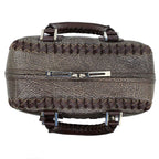 Loewe Amazona 28 Handbag Metallic Bronze Brown Silver Hardware Anagram — view 6
