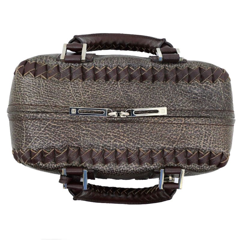 Loewe Amazona 28 Handbag Metallic Bronze Brown Silver Hardware Anagram — view 6