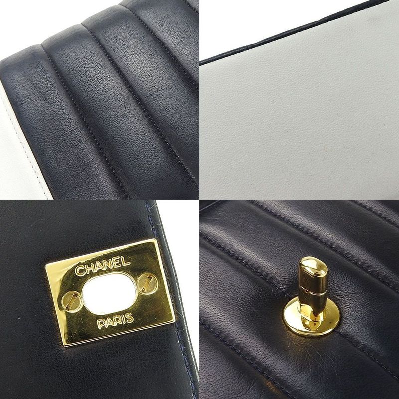 Chanel Chain Shoulder Bag Crossbody Mademoiselle 2 nd Lambskinleather Leather — view 6