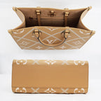 Louis Vuitton On The Go MM Handbag Tote Broderie Arizona Brown Monogram — view 5