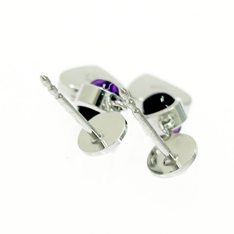 Gucci Silver Heart Amethyst Earrings 4.7 g 925 Engraved — view 7