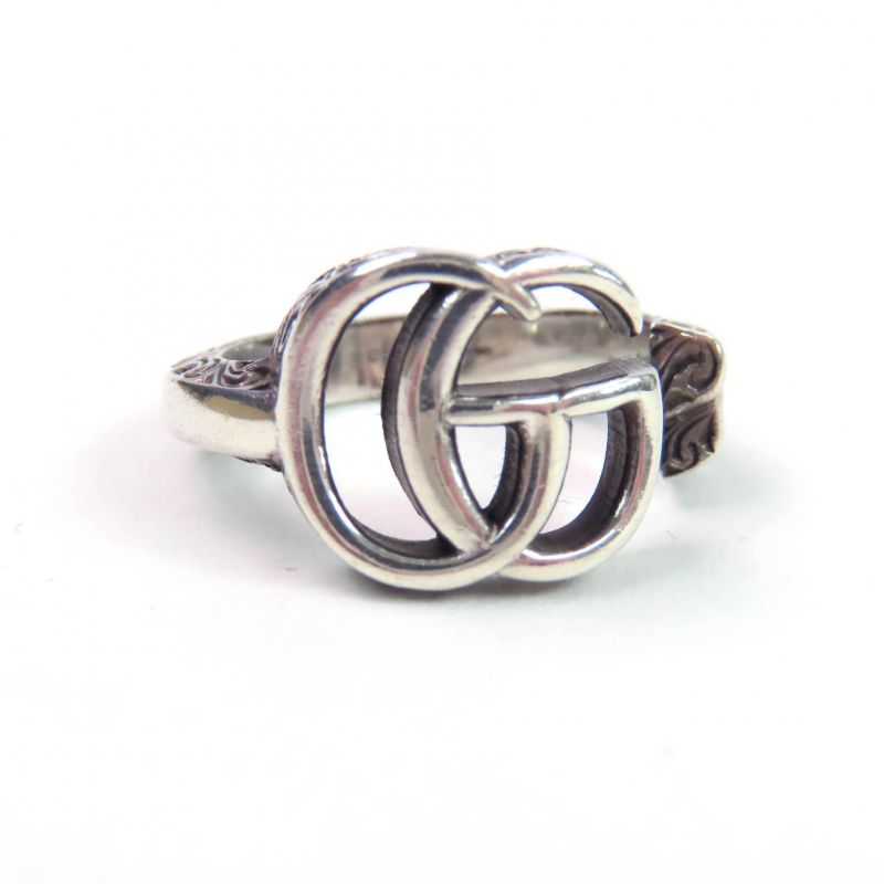 Gucci Double G Key Motif Ring Arabesque AG 925 Silver 10 — view 7