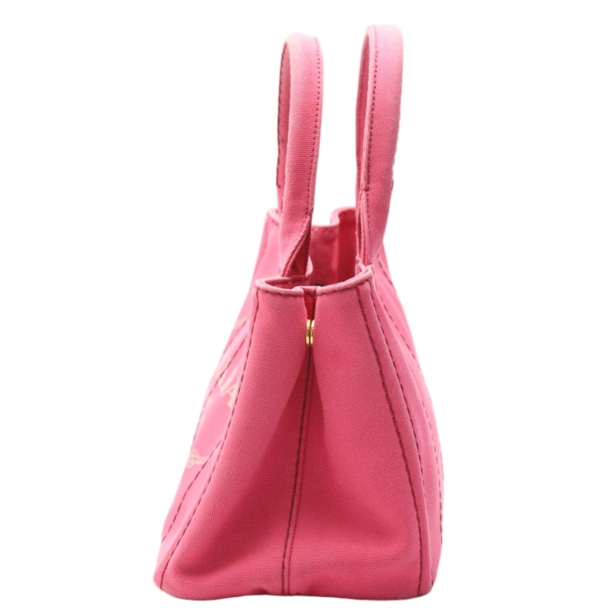 Prada 1 Bg439 Cotton Canvas Tote Bag Canapa Mini Pink — view 5