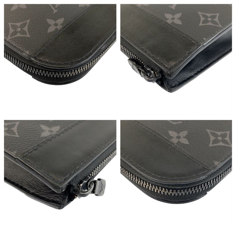 Louis Vuitton Monogram Eclipse Pochette Jules Black Grey Leather — view 4