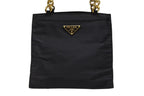Prada Handbag Triangle Logo Nylon Gold Black — view 2