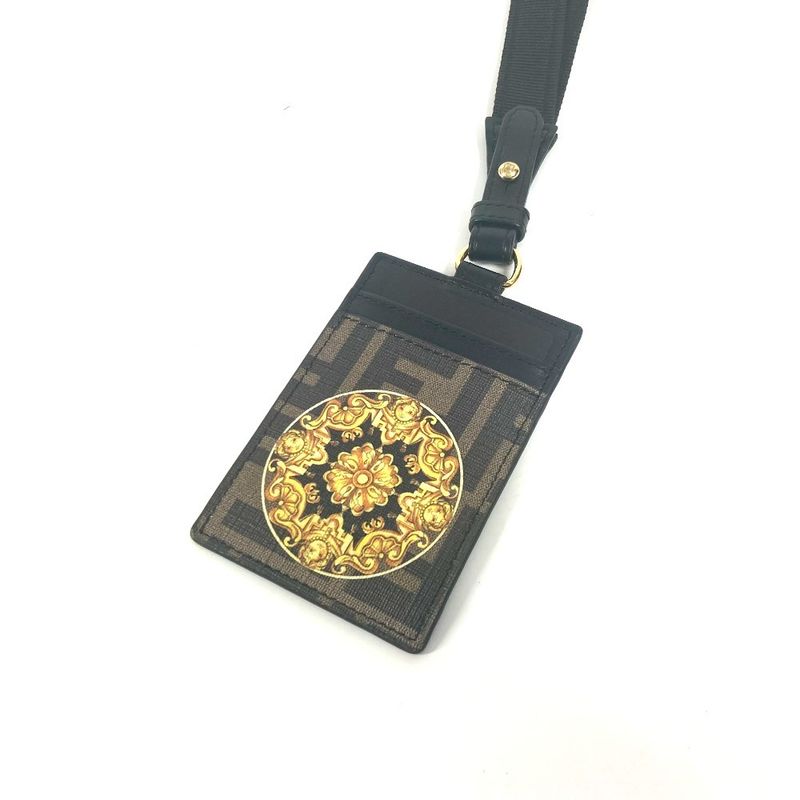 Fendi Card Case Logo Fendace Zucca Brown — view 5