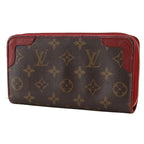 Louis Vuitton Zippy Wallet Retiro Monogram Canvas Threes Brown Red — view 2