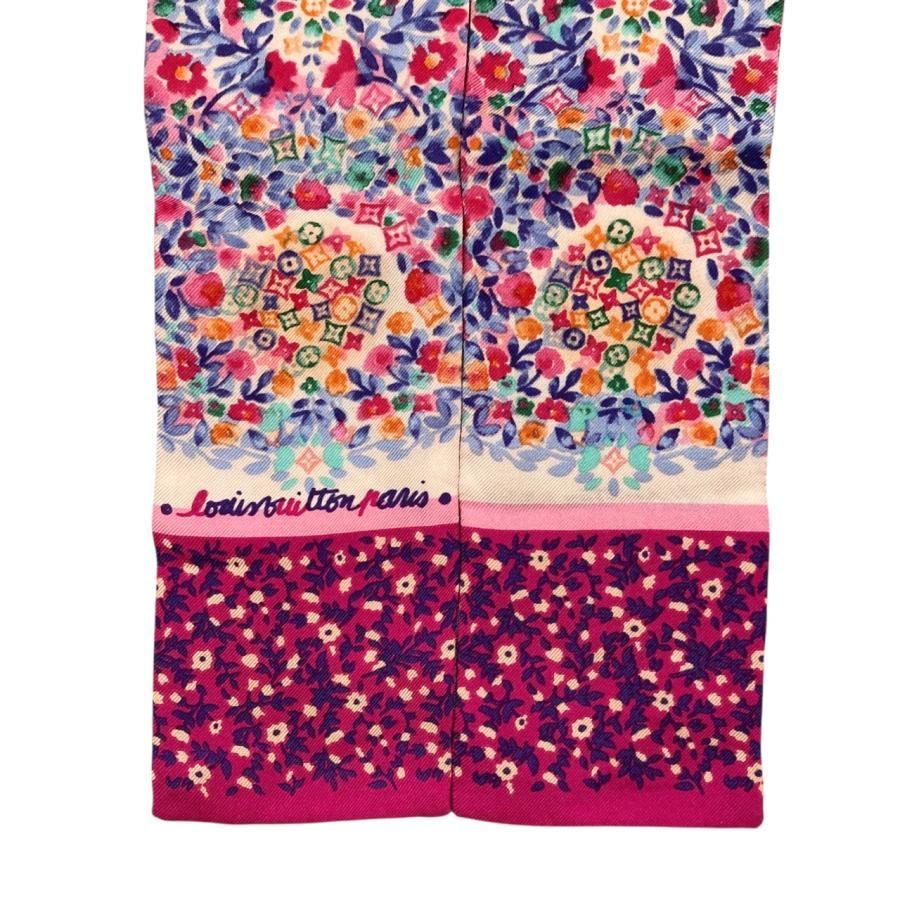 Louis Vuitton Silk Scarf Bandeau Catania Monogram Floral Pink — view 3