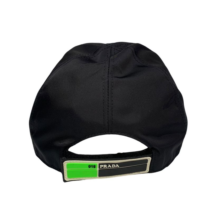 Prada Cap Nylon Logo Baseball 2 Hc274 Size L Black and Green 0864 — view 7