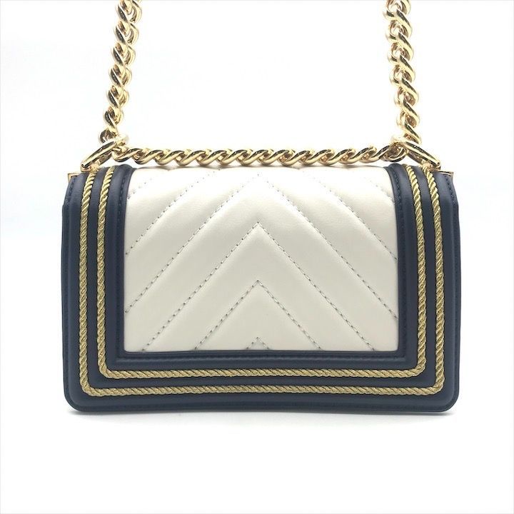 Chanel CC Logo Stitch Lambskin Bicolor Chain Shoulder Bag — view 2