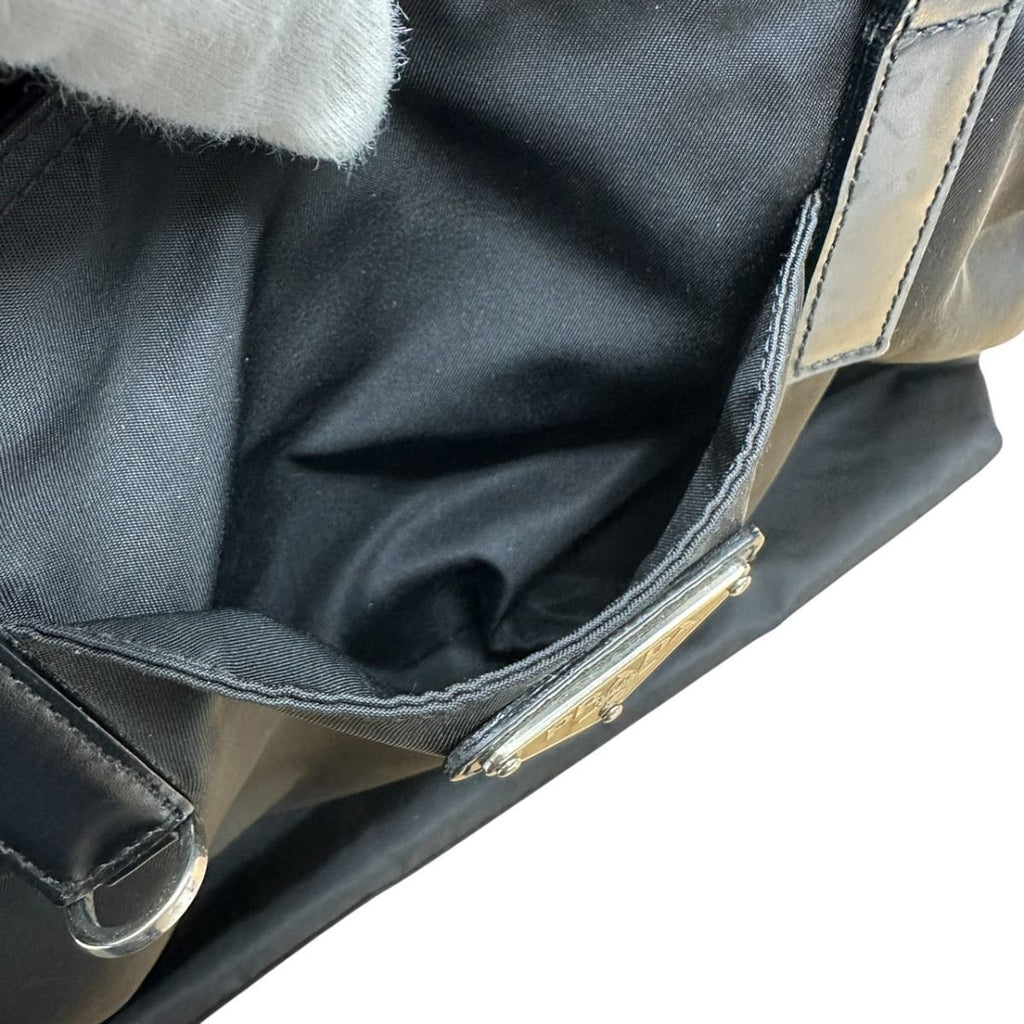 Prada Handbag Triangle Logo Tote Bag Black — view 9