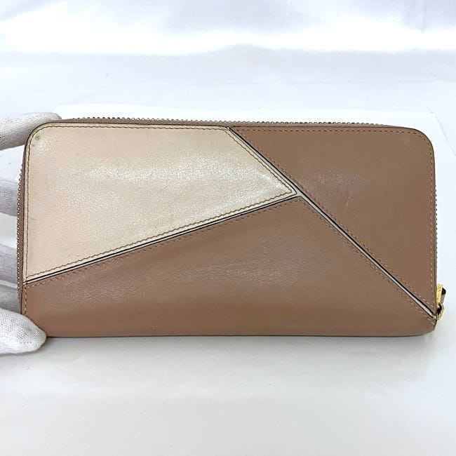 Loewe Round Zipper Long Wallet Pink Beige — view 6