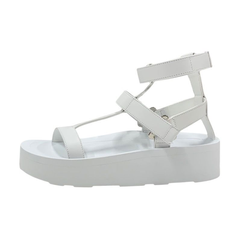 Hermes Enid Sandals Shoes Leather White — view 3