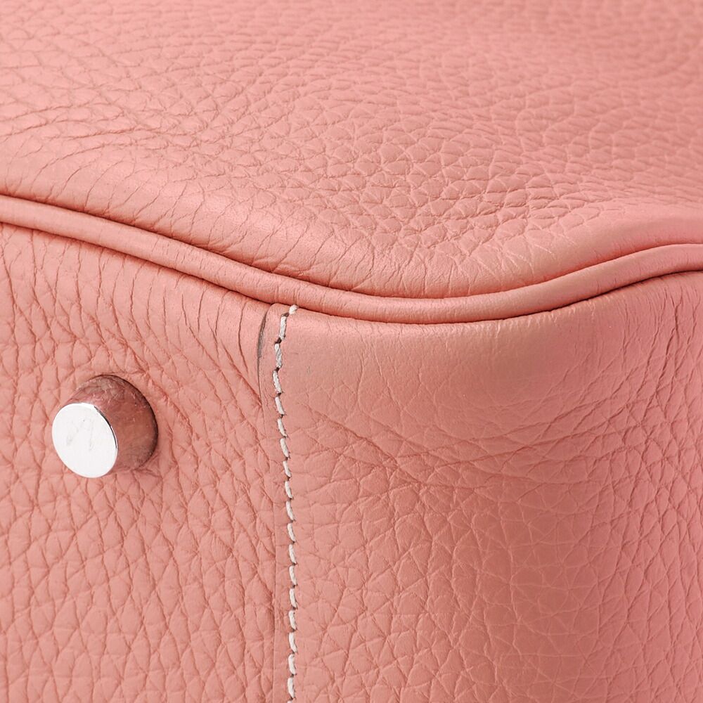Hermes Lindy 34 Shoulder Bag Taurillon Clemence Crevette Silver — view 6