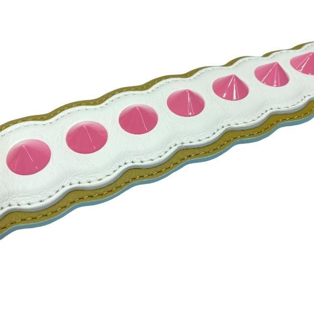 Fendi Strap You Shoulder Small Studded Leather Brown White Pink — view 6