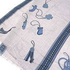 Hermes Shawl Rectangle 70% Cashmere 30% Silk Blue Cashcil Accessories — view 4