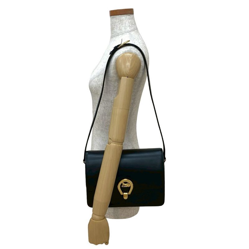 Celine Vintage Carriage Hardware Horseshoe Leather Semi