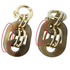 Hermes Yulidice PM Earrings Buffalo Horn Pair Brown Gold Hardware — view 9