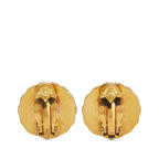 Chanel Vintage Earrings Coco Mark Round Gold Green Plated — view 3