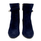 Hermes Saint Germain Boots Short Shoes Kelly Hardware Suede Navy — view 2