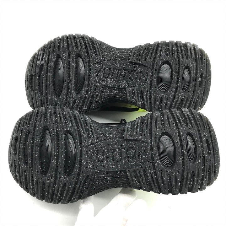 Louis Vuitton Run Away Pulse Line Sneakers Shoes Black Yellow — view 6