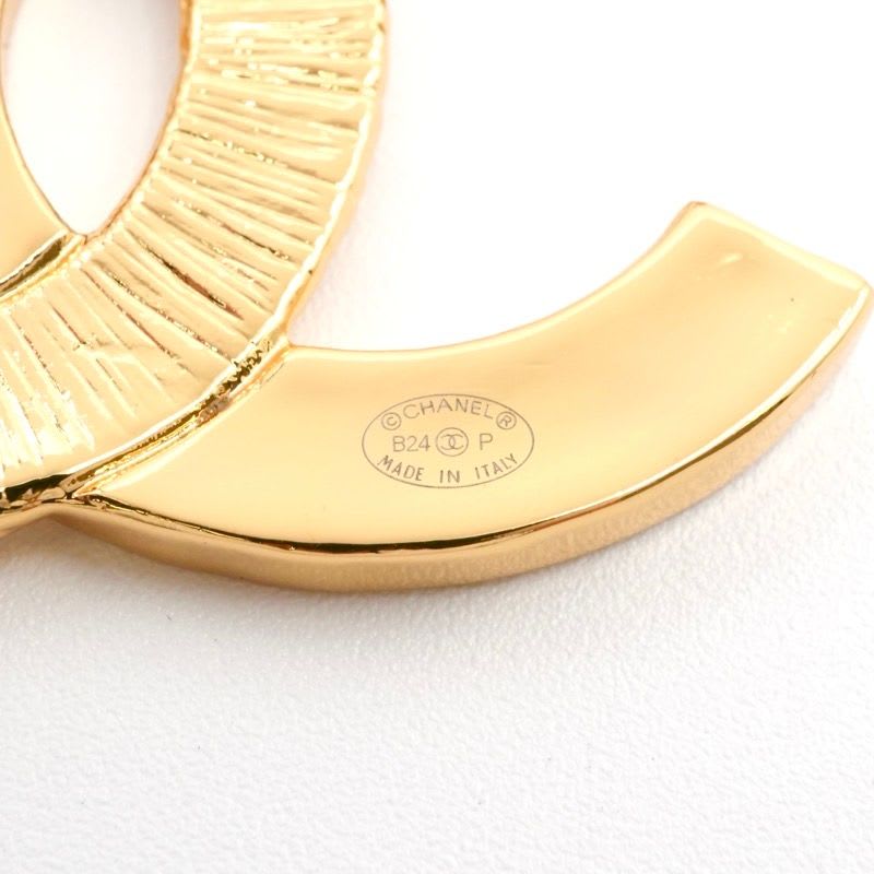 Chanel Brooch Corsage Gold Black Coco Mark — view 7