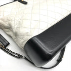 Chanel CC Logo Quilted Gabriel 2-Way White Bicolor Purse — view 5