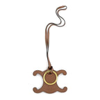 Celine Triomphe Key Sling Bag Charm Tan Brown Gold Hardware Holder — view 2