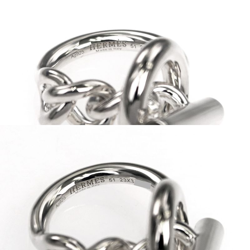 Hermes Ring Echape Croisette Size 51 AG 925 Silver Accessories — view 7