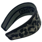 Christian Dior Oblique Headband Hair Accessory Leopard Gray Black Canvas — view 7