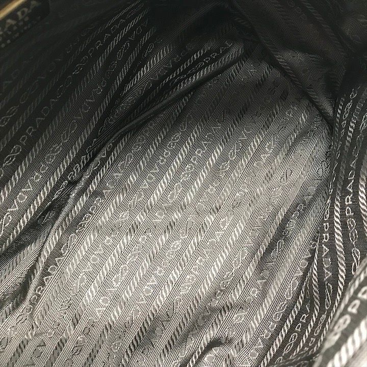 Prada Nylon Tessuto Chain Shoulder Tote Brown — view 8