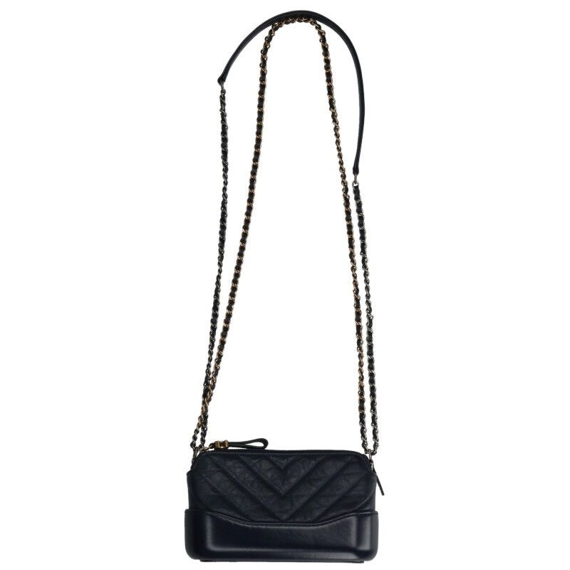 Chanel Gabrielle De Chevron Aged Calfskin Chain Wallet — view 2