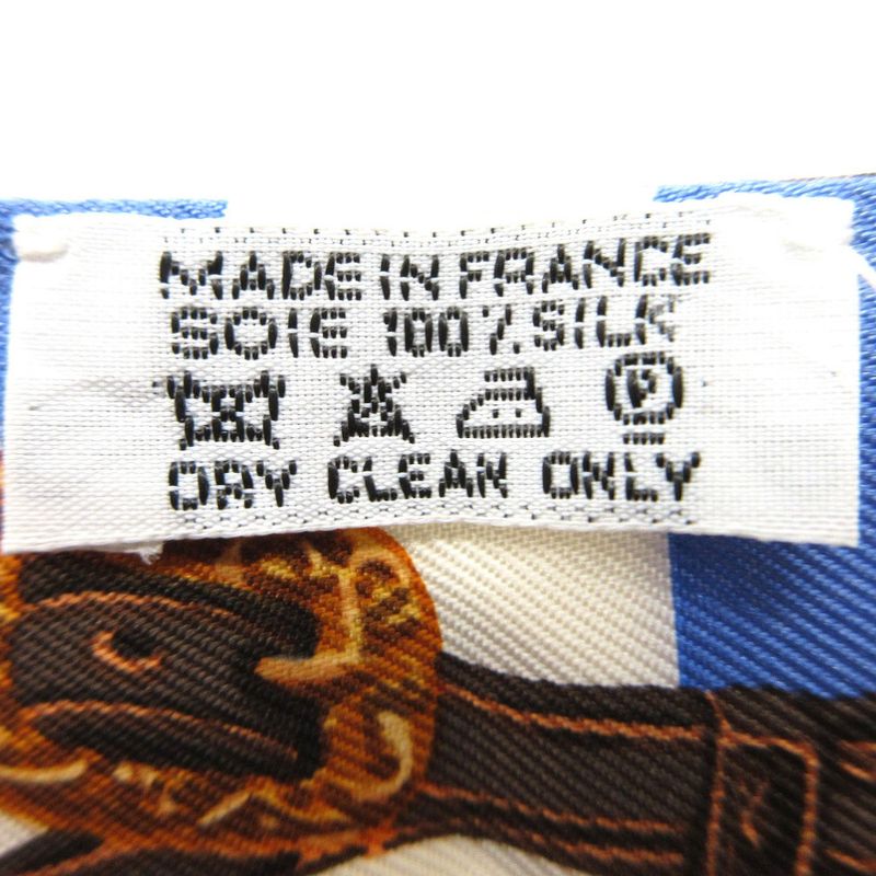 Hermes Twilly Ceremonial Maitre D' Scarf Silk Light Blue White Multicolor 0111 — view 3