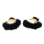 Hermes Olympe Faubourg Circus F 01 Metal Feather Black Earrings — view 4
