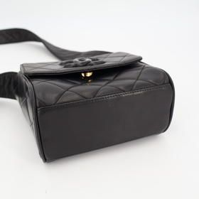 Chanel Quilted Shoulder Bag Leather Black — view 3