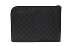 Louis Vuitton Pochette Jour GM Damier Graphite Black Gray Silver Clutch — view 2