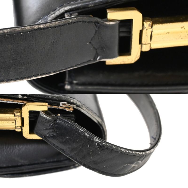 Celine Carriage Shoulder Bag Leather Black 67 Fa291 — view 8