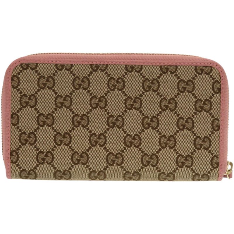 Gucci Round Zipper GG Supreme Canvas Beige Long Wallet 1215 — view 3