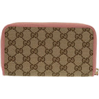 Gucci Round Zipper GG Supreme Canvas Beige Long Wallet 1215 — view 3