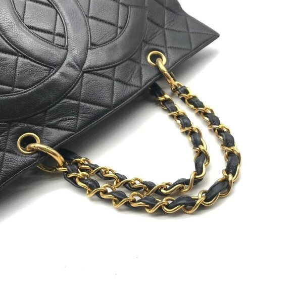 Chanel Grand Shopping Tote GST Caviar Shopper Quilted Chain Shoulder Bag Purse — view 9