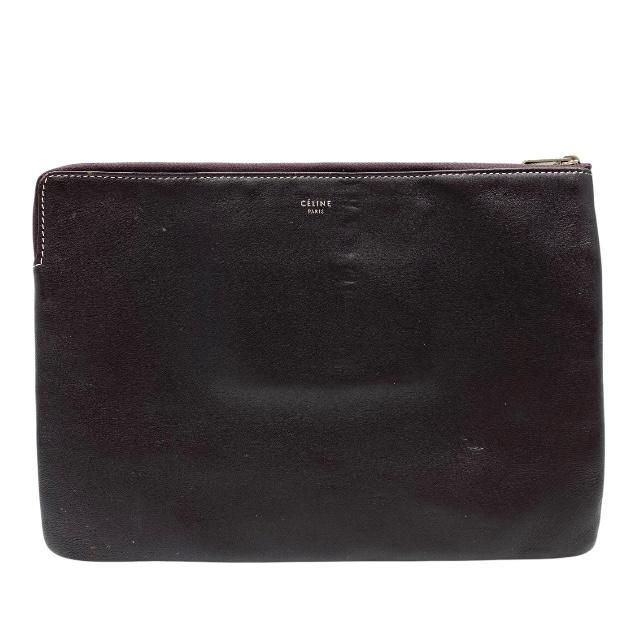 Celine Clutch Pochette Second Bag Check Dark Brown Bicolor — view 2