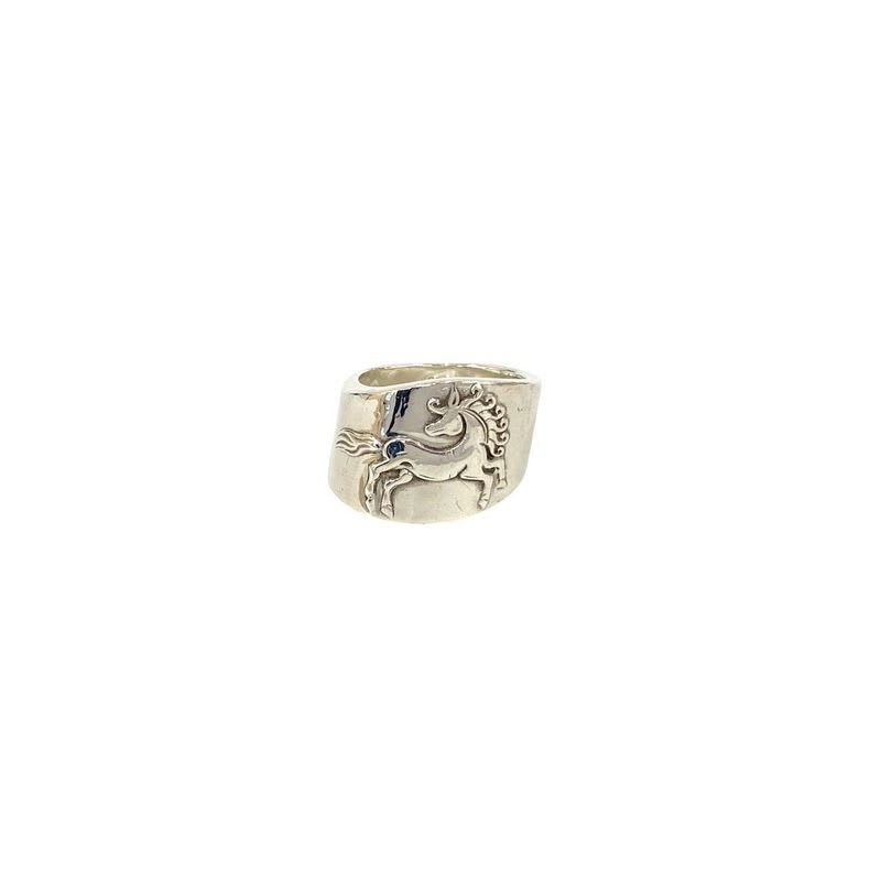 Hermes Cheval Horse Ring Silver 925 No 8 Accessory 11342 — view 7