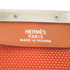 Hermes Hook Belt Waist Nylon Metal Orange Engraved I 0566 — view 8