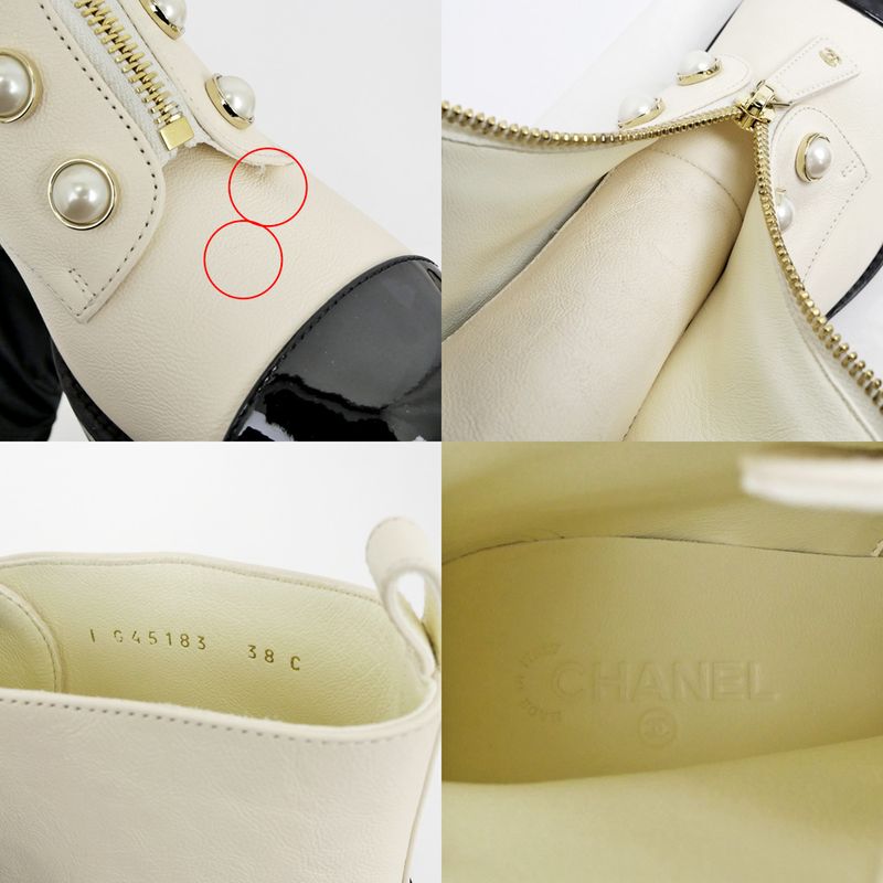 Chanel Shorts Faux Pearl White Black Size 38 C Shoes — view 9